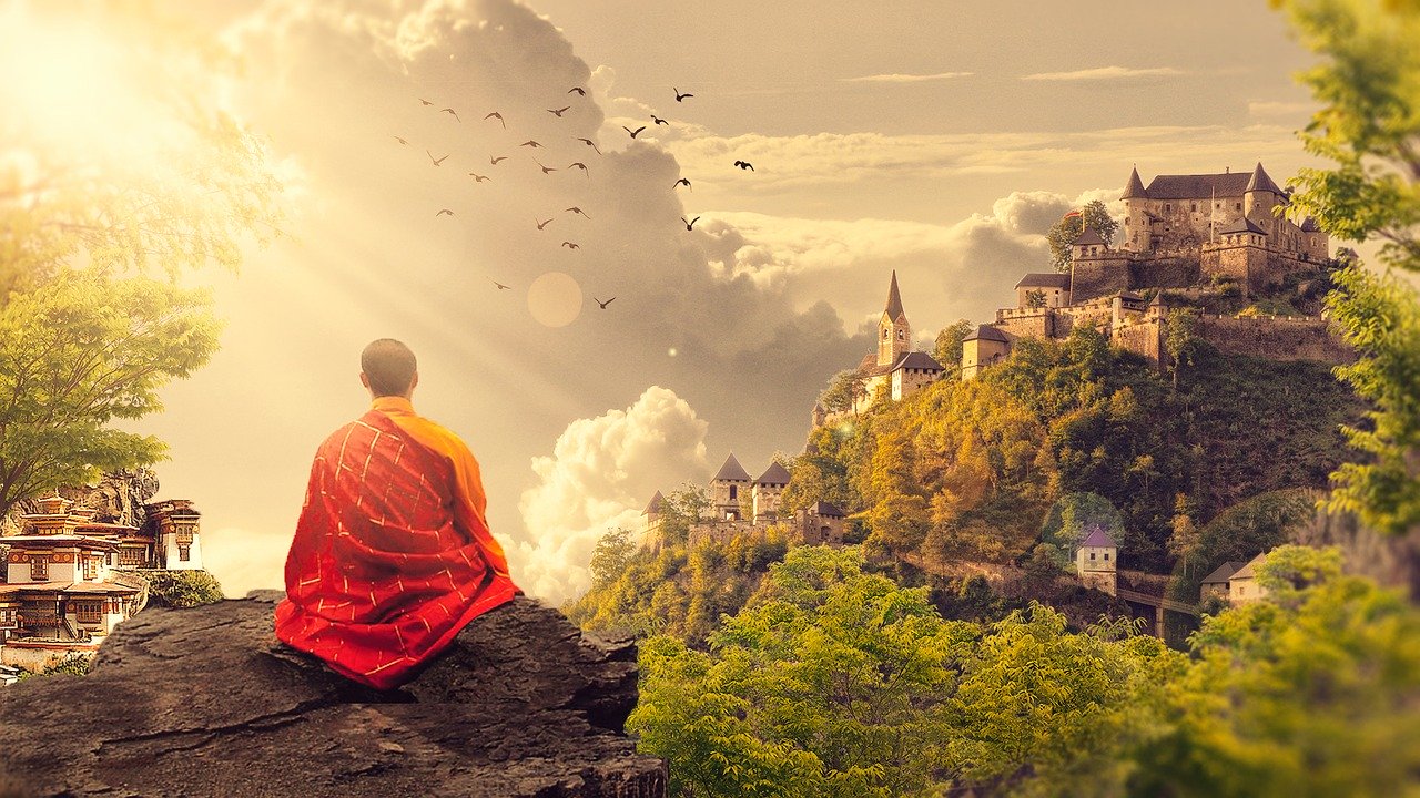 moine-bouddhiste-méditation
